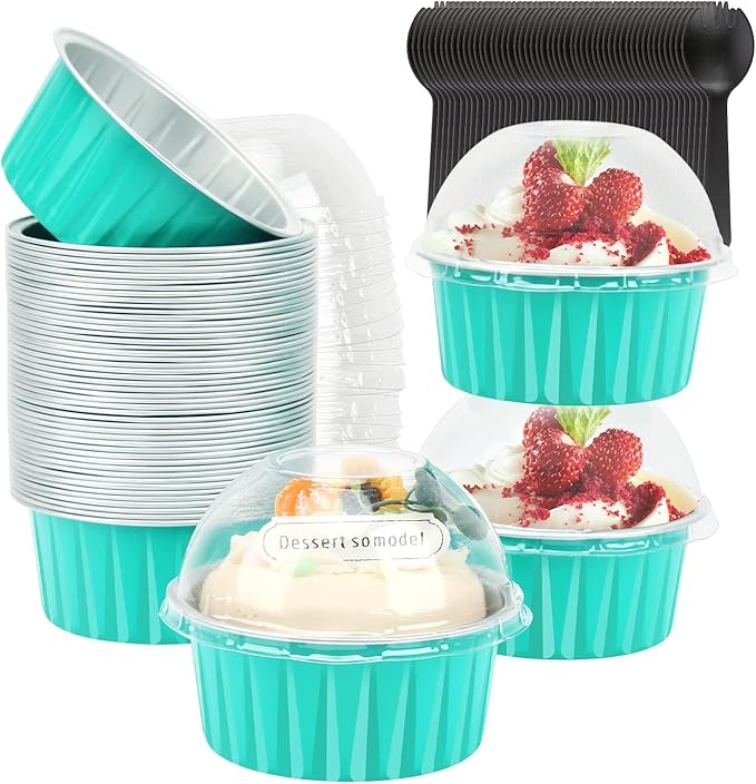 Disposable Ramekins with Lids 50 Pack,FreeAir 5oz Aluminum