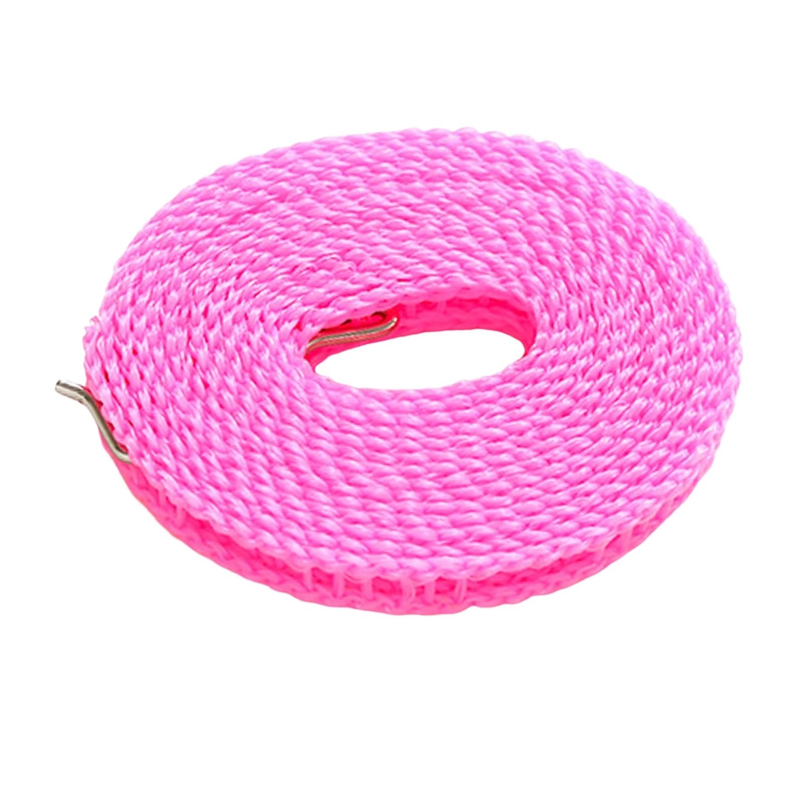 Outdoor Washing Line, Nylon Retractable Clothesline Multicolor 3-10M(Pink,10M)