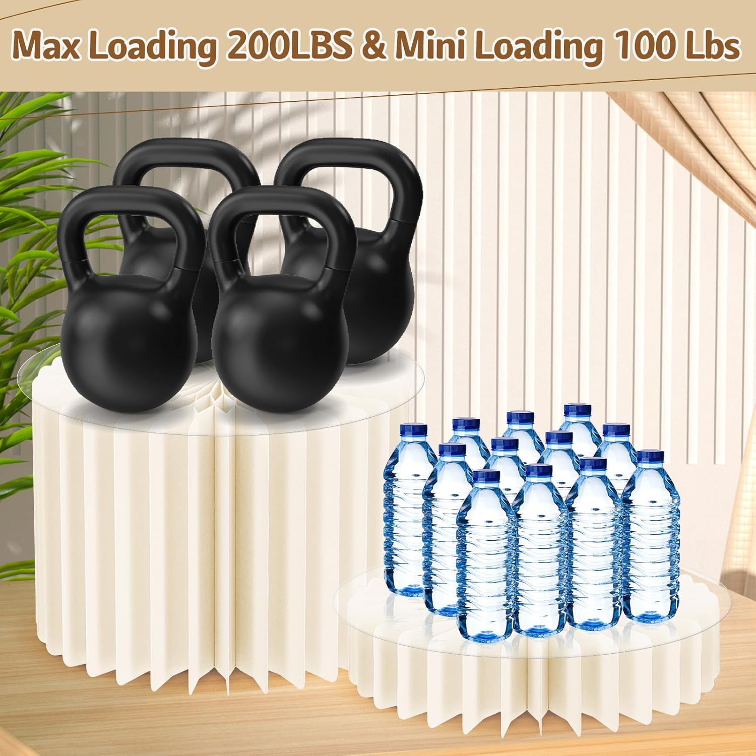 8 Pcs Buffet Risers, Acrylic & Cardboard Foldable Table Food Display Stands with Acrylic Plates Risers for Catering Dessert Cake Jewelry for Wedding Birthday Christmas Party Decorations White