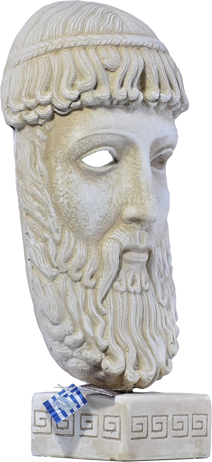 Zeus Father King of Gods Bust Head Greek Statue Sculpture Cast Stone