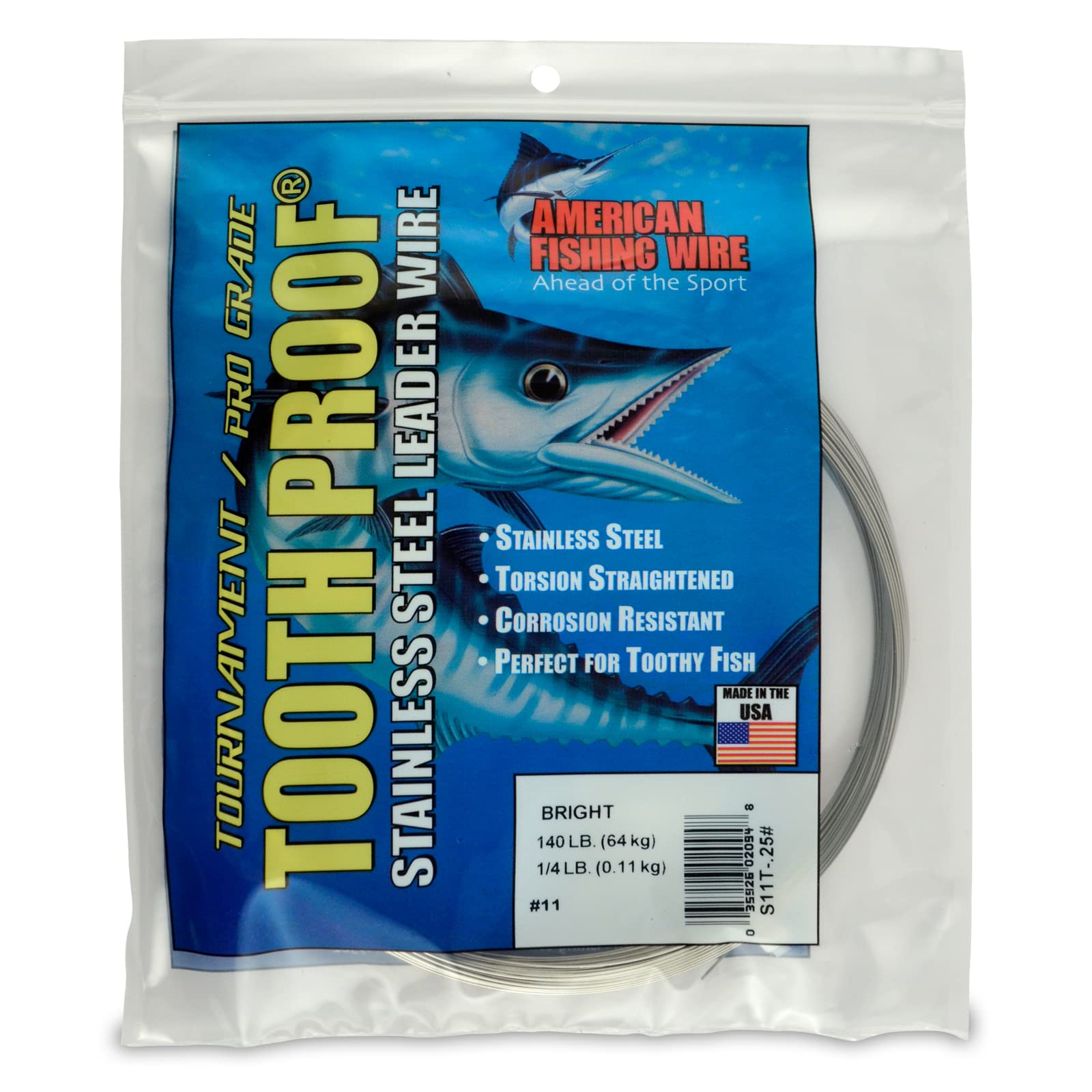 AFW Tooth Proof Fishing Wire Single Strand Leader, Bright and Camo