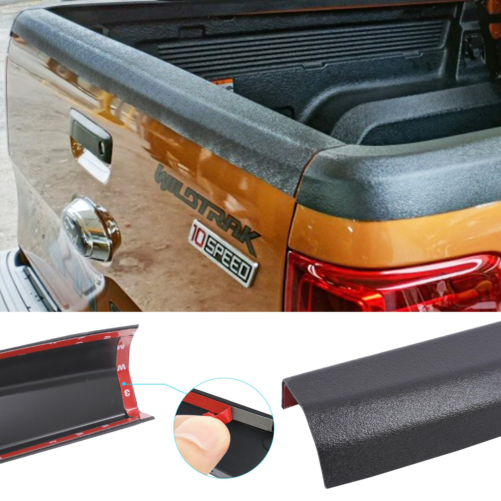 Protector de portón de Carga para Ford Ranger 2012-2022 Raptor Wildtrak XL XLT Limited Tremor T6 T7 T8 Cubierta del portón Trasero ABS Protección para portón Trasero