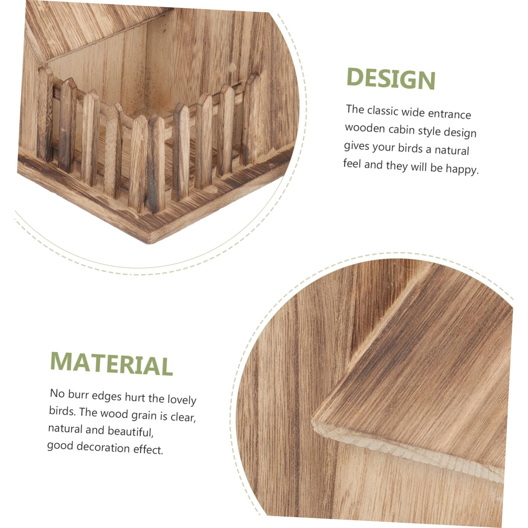 Gadpiparty Villa Nido De Pájaro Caseta De Madera para Pájaros Independiente para Jardín Nido De Madera para Periquitos Artículos para Cría De Aves Caseta De Anidación