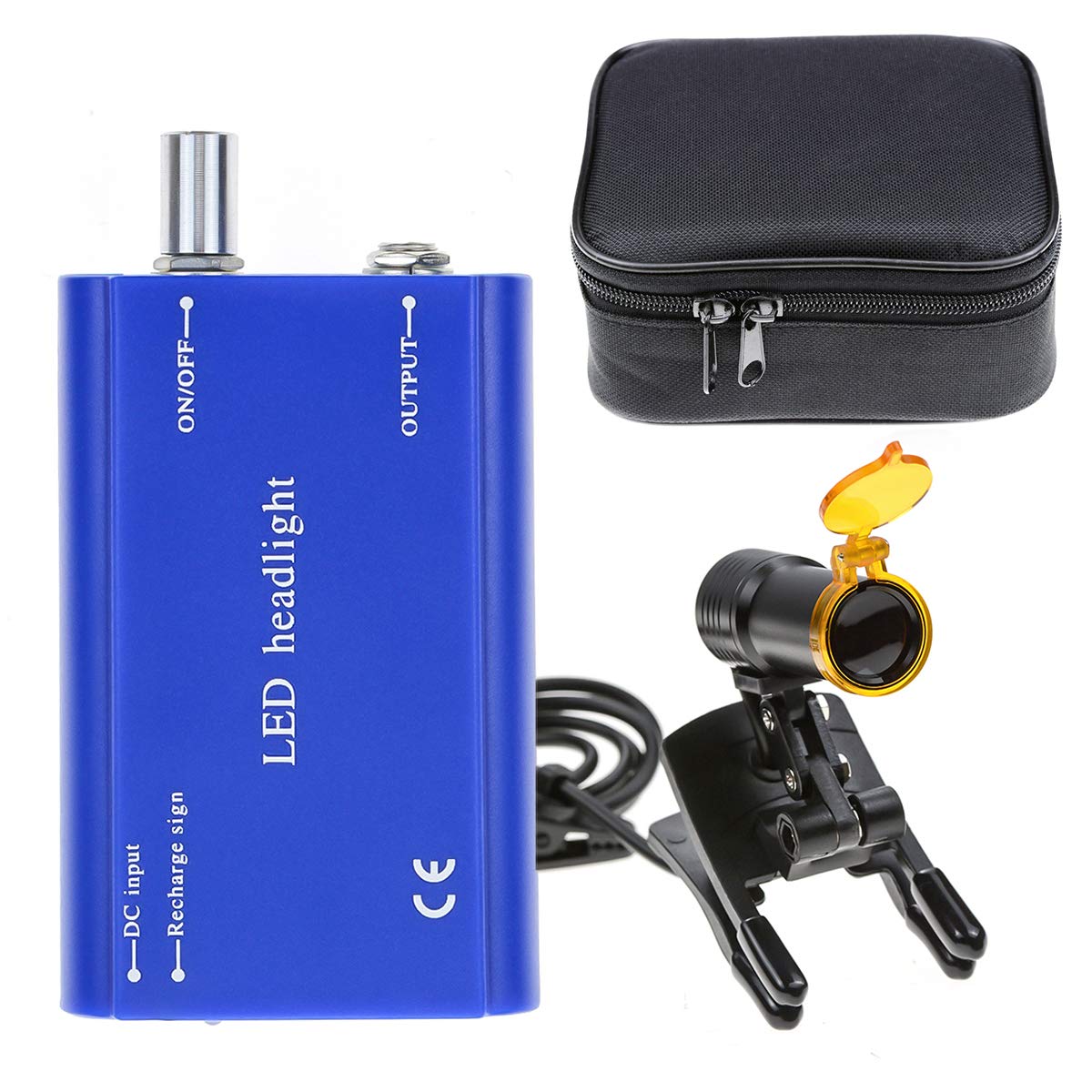 EustomA 5W LED Headlight Waist Hanging Type Plastic Clip On HeadLamp for Binocular Loupes DY-008 (Blue)