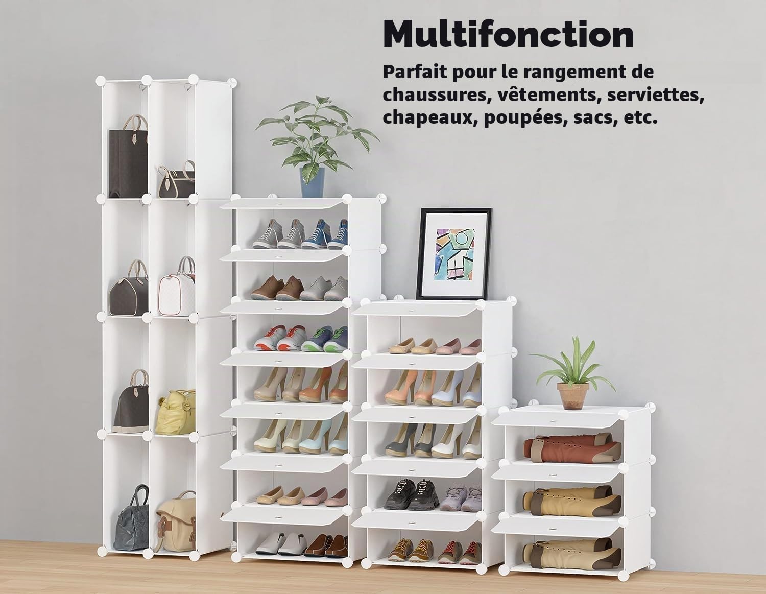 HOMIDEC Meuble Chaussure, 10 Niveaux Meuble à Chaussure pour 20 Paires, Rangement Chaussure Meuble Chaussure Entree pour Entrées, Chambres et Couloirs, Blanc