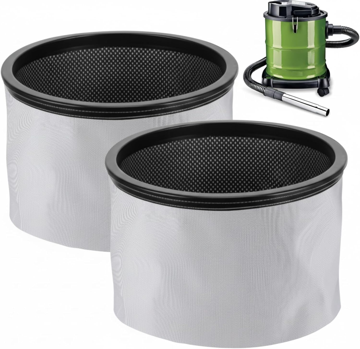 Enhon Ash Vacuum Filter Compatible with PowerSmith PAAC301 PAVC101 Double Layer Washable Heat Resistant Dust Filter, 5"x5"x2"