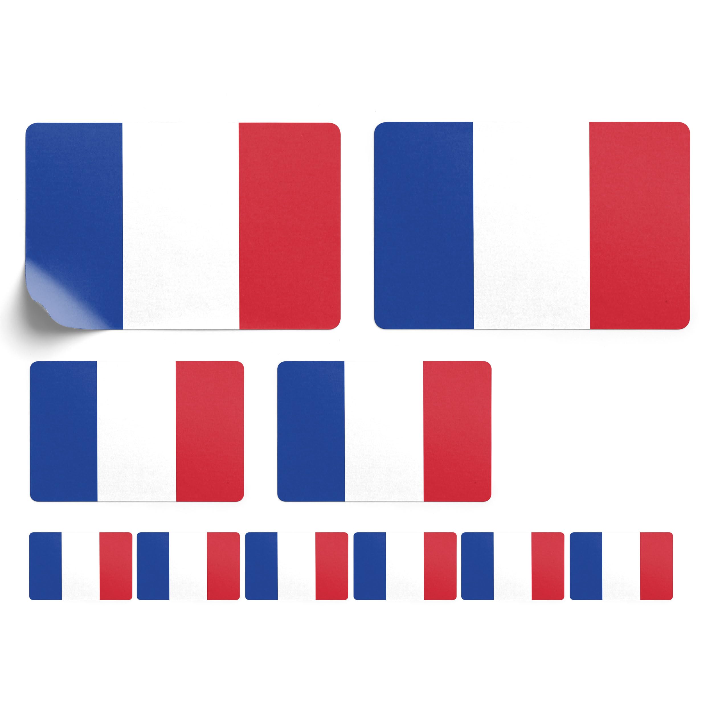 Set of 10 Flag Stickers France Car Sticker Offset Print