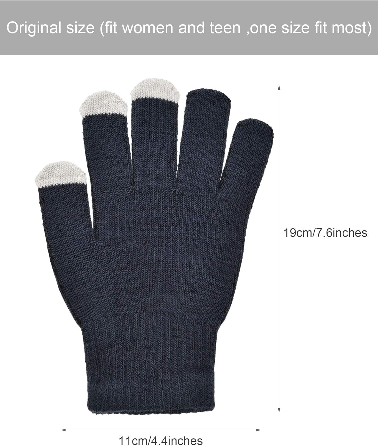Pangda 12 Pairs Winter Touch Screen Gloves for Men Women Stretch Knitted Texting Gloves Warm Windproof Solid Color Mittens - Image 5