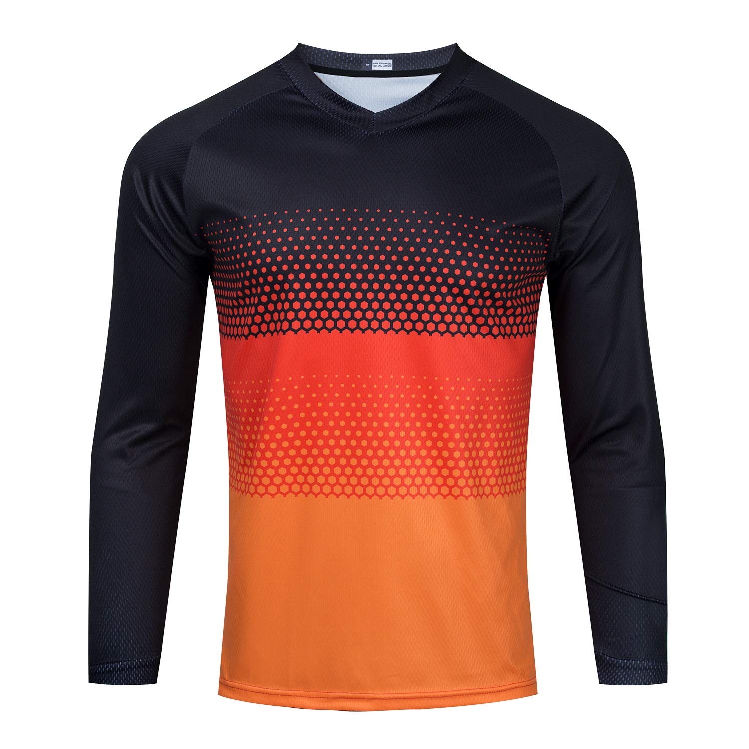 Teleyi Men's Mountain Bike Jersey Long Sleeve Off-Road Clothing Downhill&Motocross Shirts Breathable/Moisture-Wicking Tops