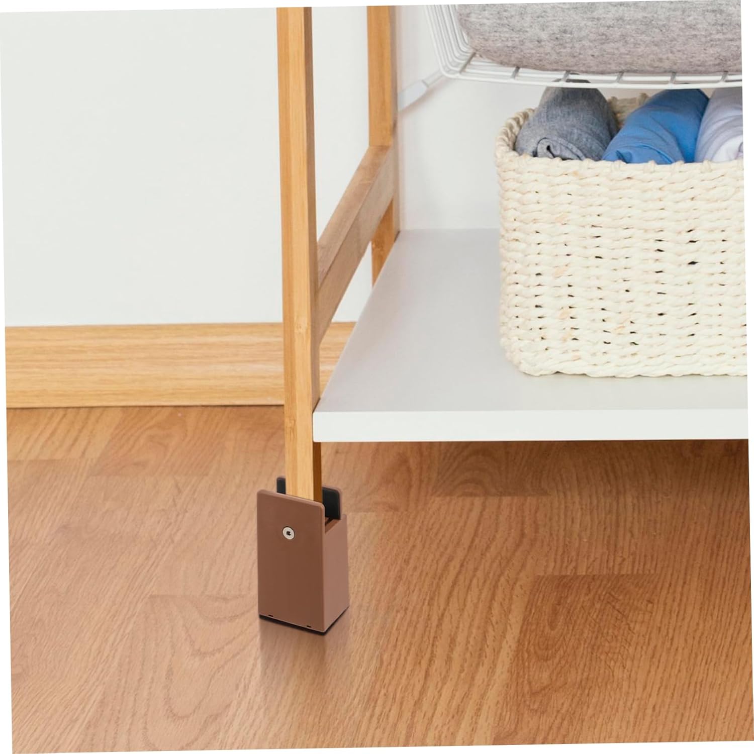 MERRYHAPY 4pcs Table and Chair Leg Covers Brown Risers Furniture Risers Bed Frame