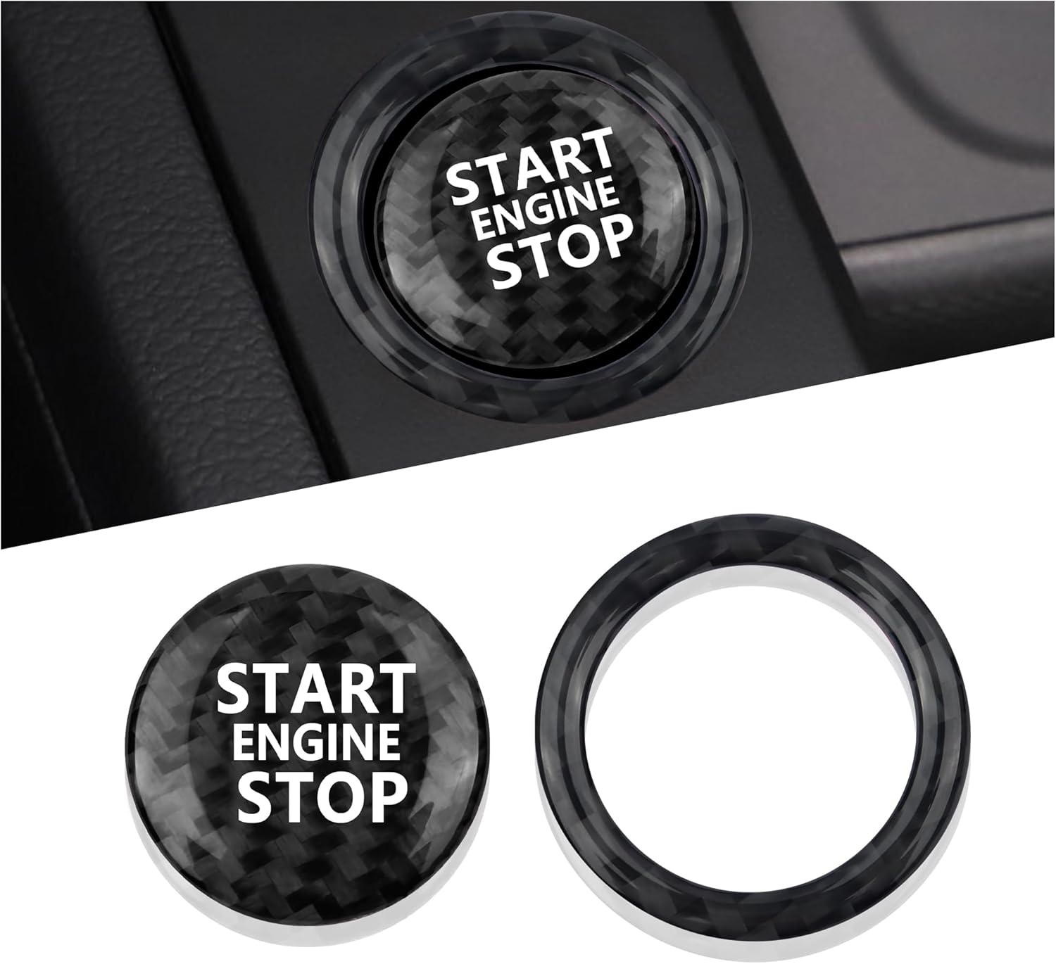 Car Push Start Button Cover Compatible with Audi,Cool