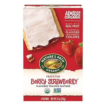 Nature's Path Organic Frosted Berry Strawberry Toaster Pastries, 11 oz (Pack of 1), Non-GMO