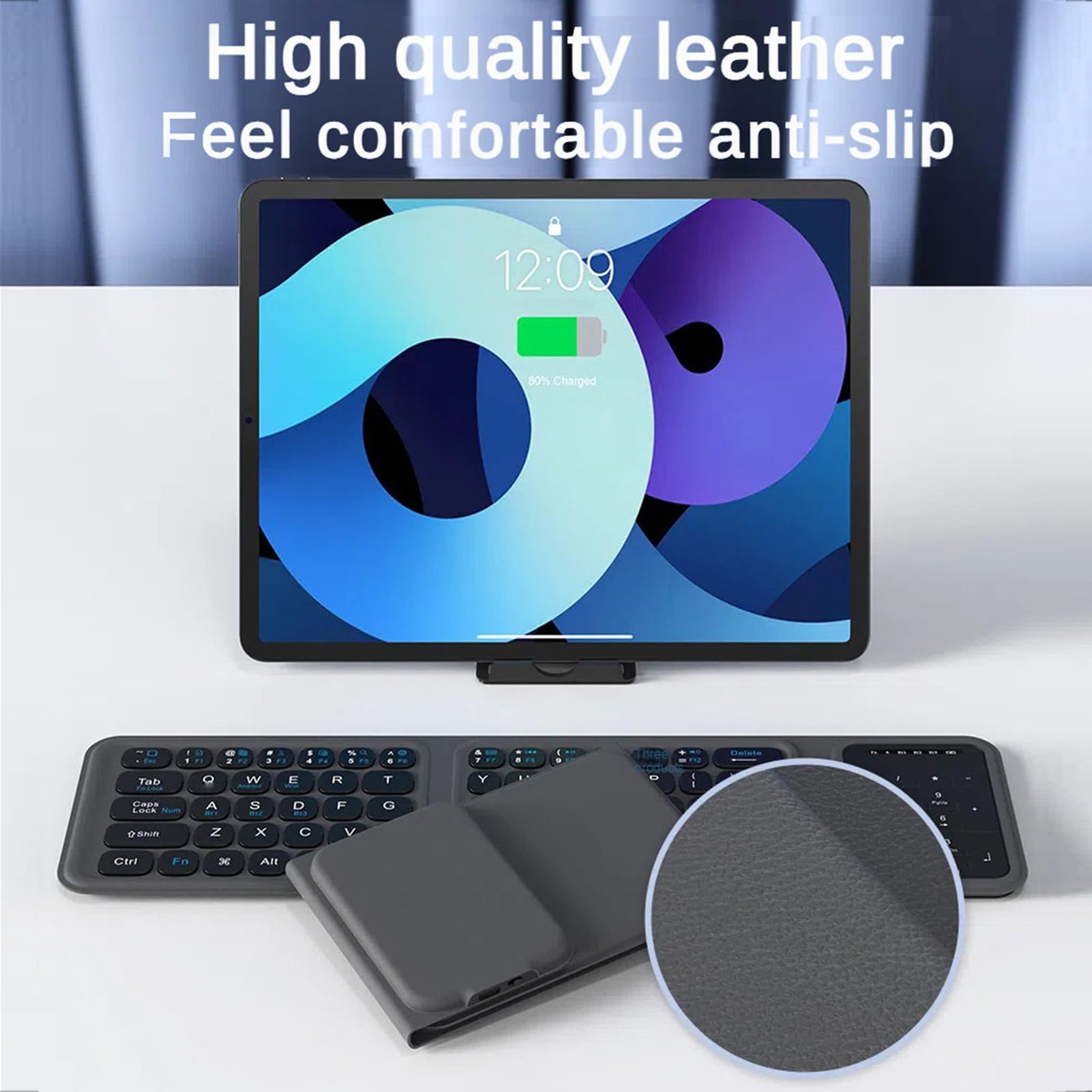 Jectse Tastiera Portatile Pieghevole con Touchpad Touch, Tastiera da Viaggio 5.0 per Tablet PC Portatile, con Tasti di Dimensioni Standard e Trackpad Ampio, per IOS per per Wins