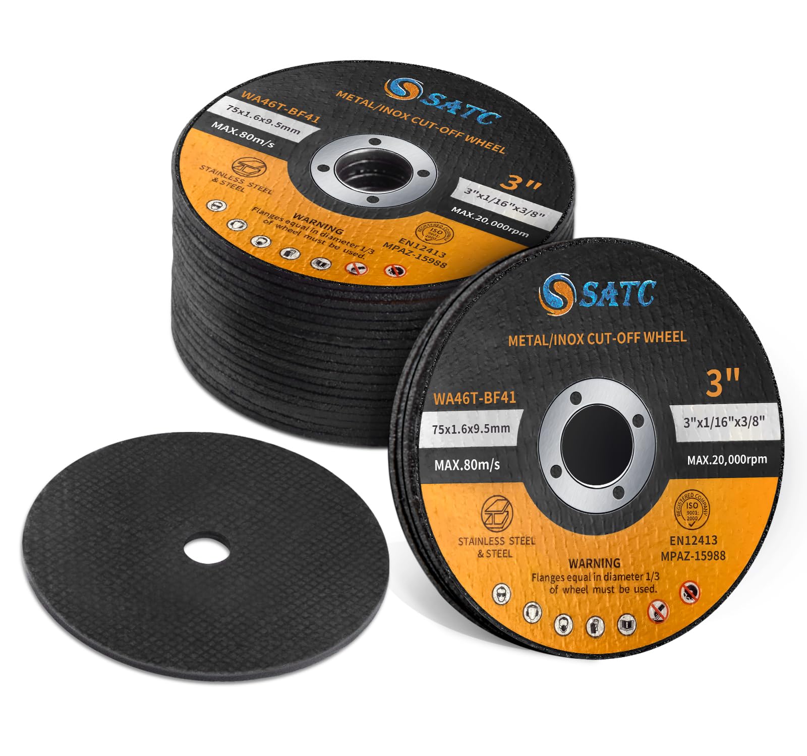 S SATC Cut-Off Wheels - 50 Pack for Metal & Stainless Steel -14