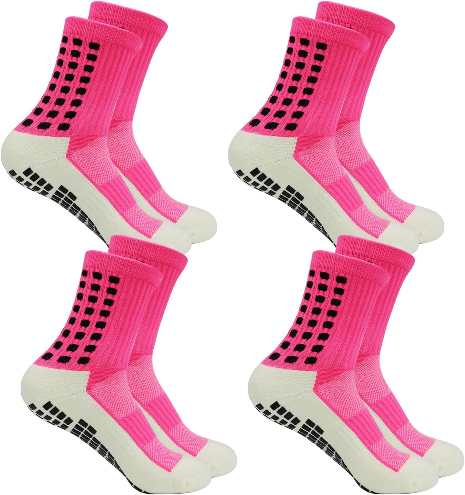 YUFREE SUNMen's Soccer Socks - Non Skid Anti Slip Socks for Football Basketball Hockey Rugby Sports 4 Pair
