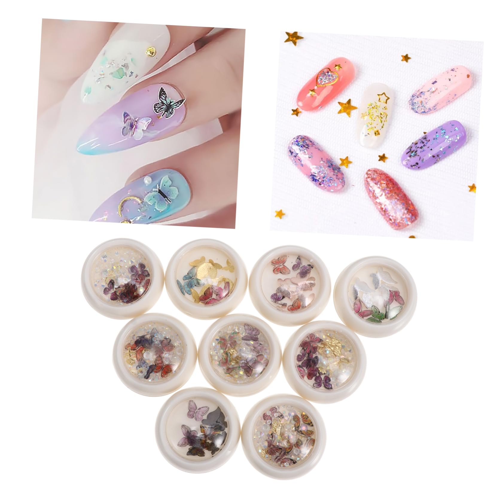 Housoutil Butterfly Nail Art Accessories Easy to Use Nail Studs Ideal for Beginners and Professionals