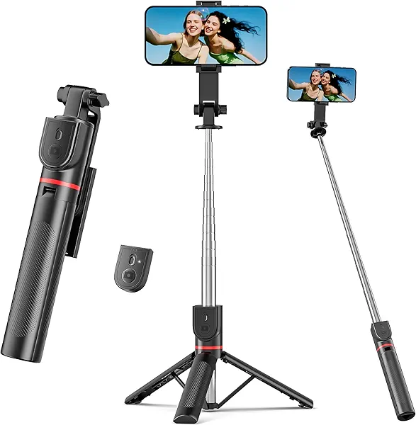 Selfie Stick for iPhone, 360°Rotating Tripod for Phone with Detachable Remote, Portable Phone Tripod Stand for Video Recording, Compact & Lightweight
