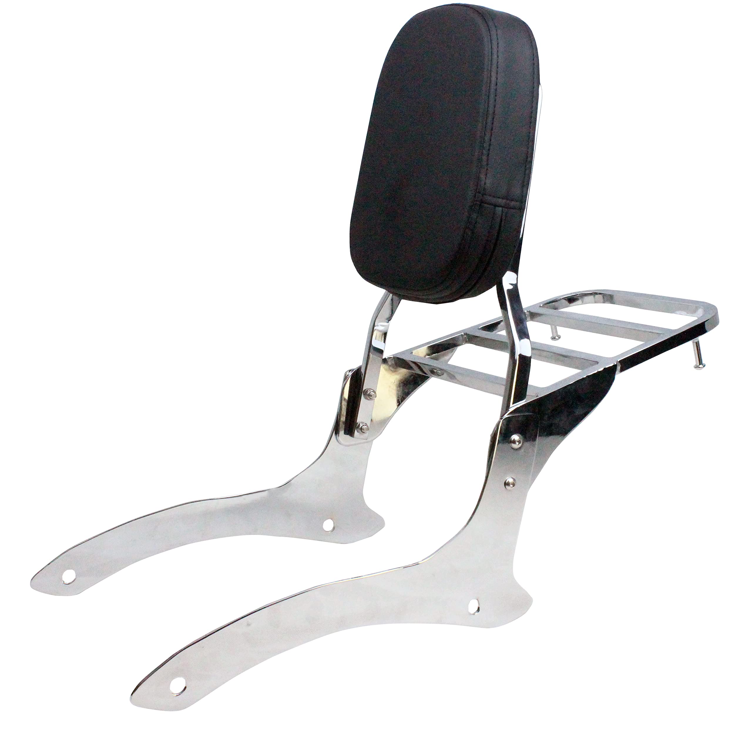 YHMOTO Sissy Bar Backrest + Luggage Rack Combo Fits for 2000-2011 Yamaha V-Star XVS 1100 Classic Dragstar XVS 1100 Classic (Chrome)