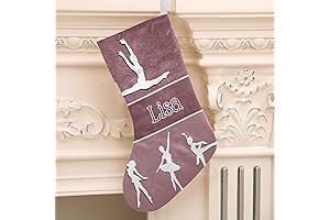 Personalized Christmas Stocking with Dancing Ballerina and Custom Name
