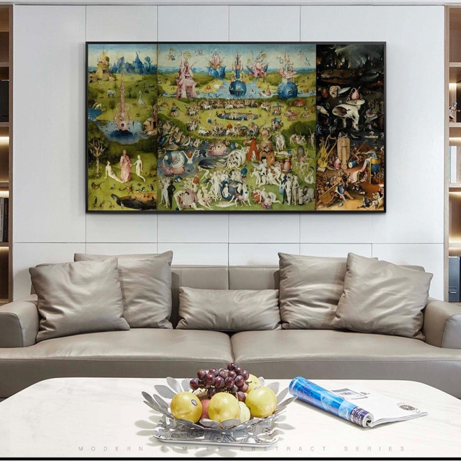 XIANGPEIFBH The Garden of Earthly Delights Canvas Paintings On the Wall Famous Art By Hieronymus Wall Art Posters Pictures Living Room 30x50cm(12x20inch) Inner Frame