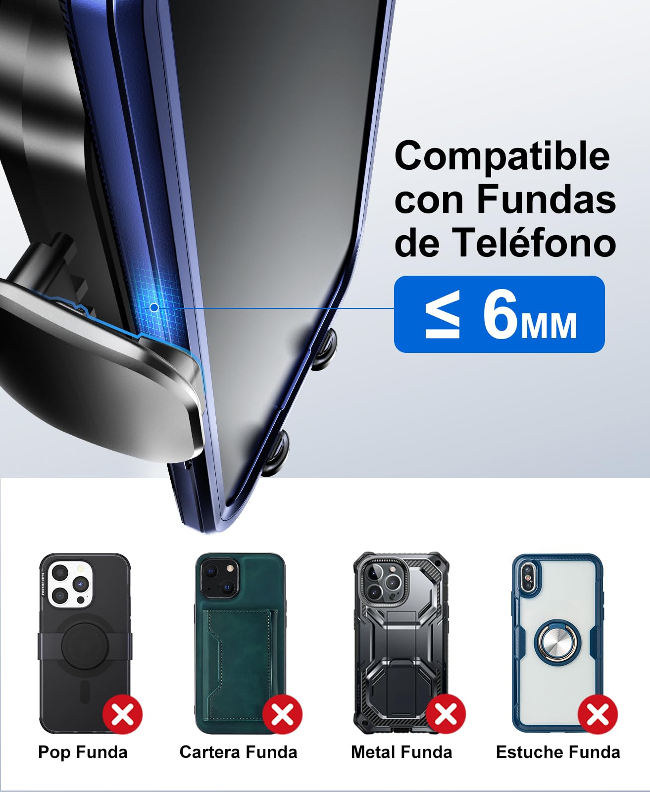 Beeasy Qi 15W Cargador Inalámbrico Coche-Wireless Car Charger Soporte Estable con Rotación 360° con Bloqueo Automático Rápida Salida de Aire para iPhone Samsung Huawei LG y Otros