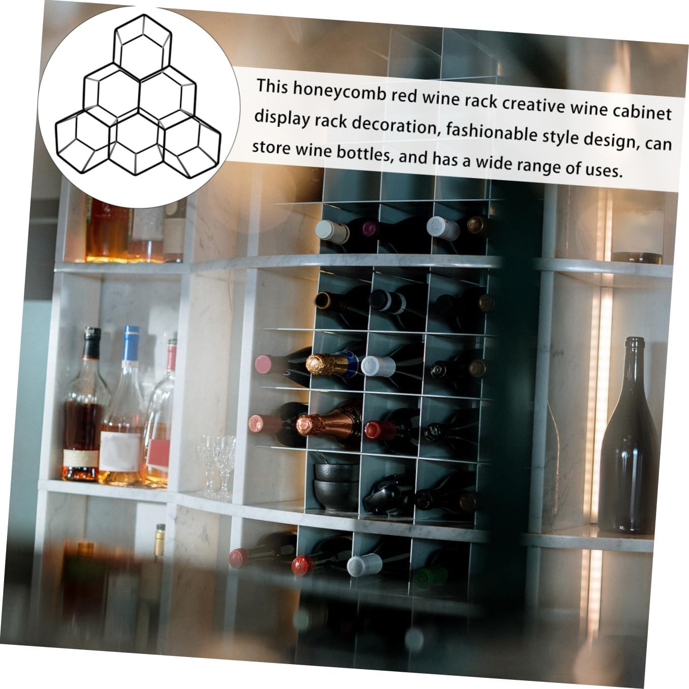 Bottle Rack Honeycomb Stand Countertop Wine Bottle Holder Winerack Decorative Wine Stand