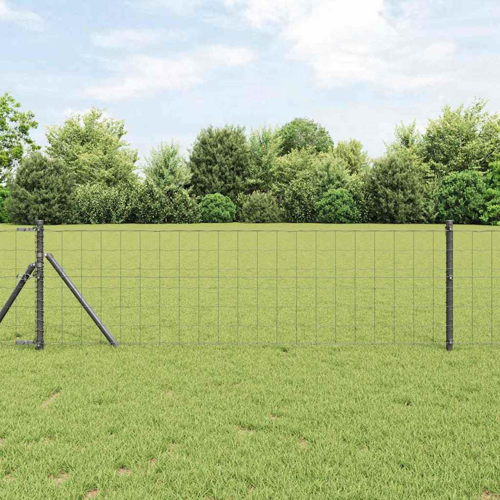 Recinzione Europea Con Ferro Rivestito in PVC, Struttura Resistente Alle Intemperie e ai Raggi UV, Recinzione da Giardino, Recinzione Modulare, Per Uso in Giardini e Patii Esterni, Grigio, 0.6 x 10 m