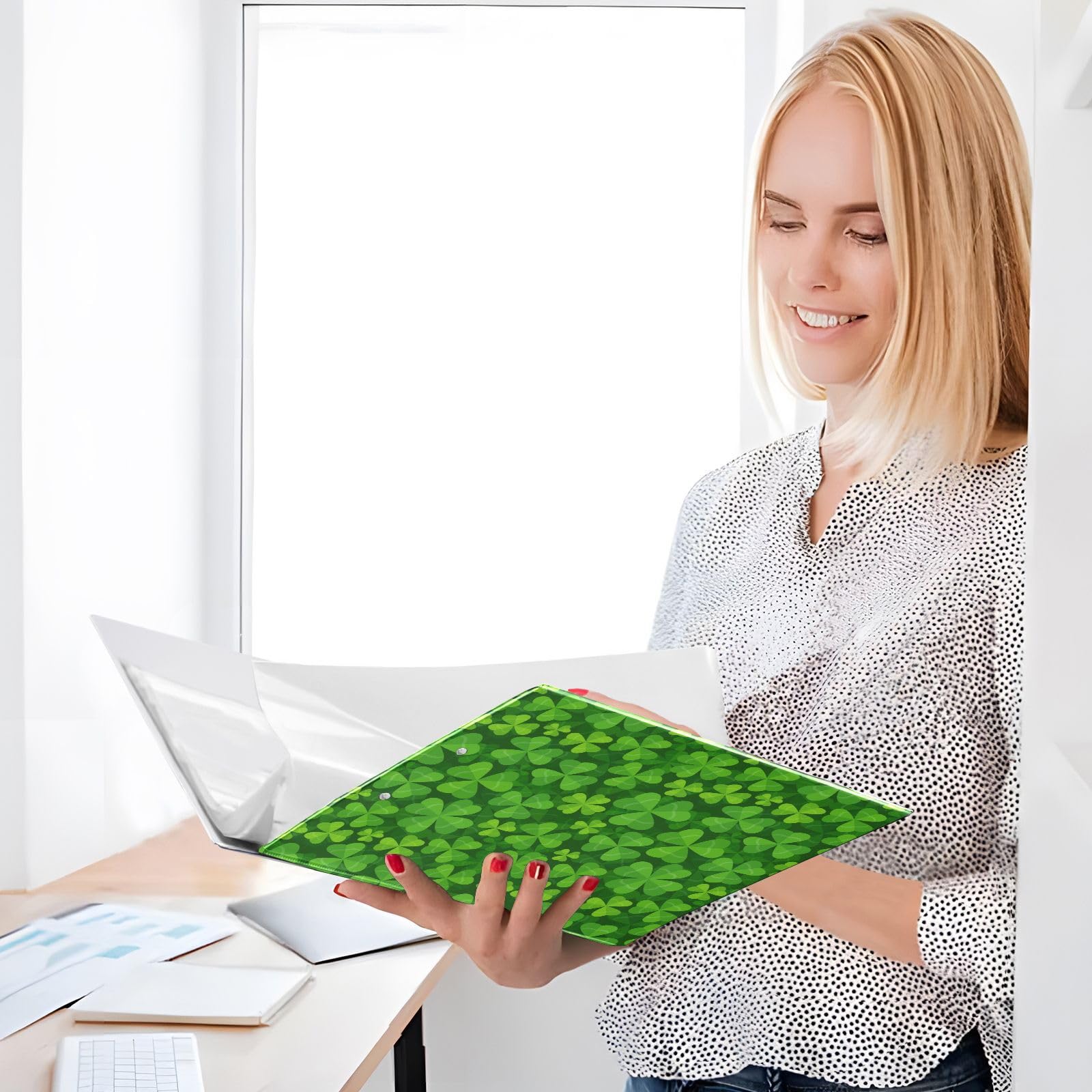 Clover Lot de 2 classeurs à 3 anneaux en D A4 avec 200 feuilles pour enfants, fournitures scolaires, femmes, hommes et bureau