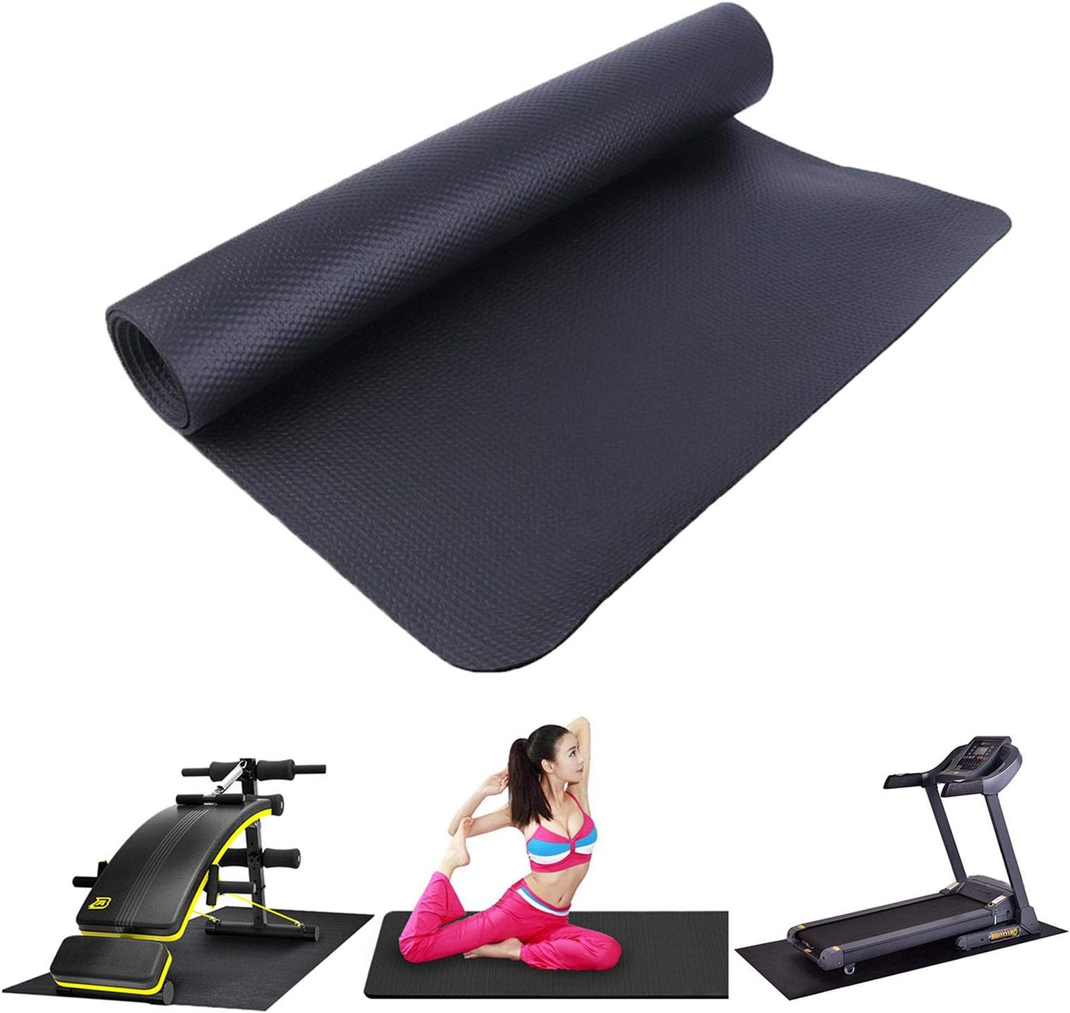 Equipment Floor Mat Fitness Large Rubber Impact Mat Multifunctional Wear-resistant Treadmill Mat for Floors and Carpet Protection