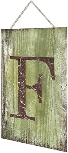 Vista 496 de Letrero colgante de madera con letra J, letrero de madera para decoración del hogar, 26 letras del alfabeto de metal, placa de madera, decoración