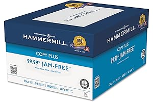 Hammermill Copy Plus Copy Paper: 92 Brightness, 20 lb, 8-1/2 x 14, 5 Reams/Carton (105015CT)