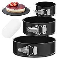 BURIUS Springform Pan Set 9in 7in 4in Nonstick Leakproof Cheesecake Pans with Easy Latch Removable Bottom 60 Parchment Liners