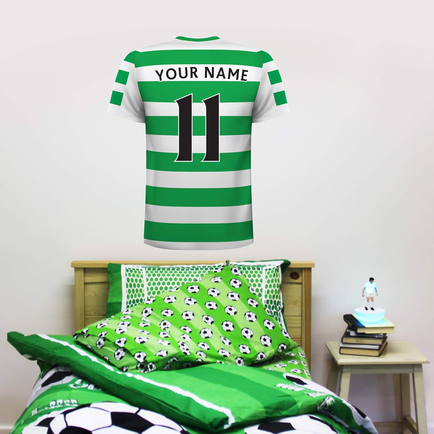 Beautiful Game Official Celtic FC Football Club Shirt - PERSONALISED NAME & NUMBER Wall Sticker (90cm Height)