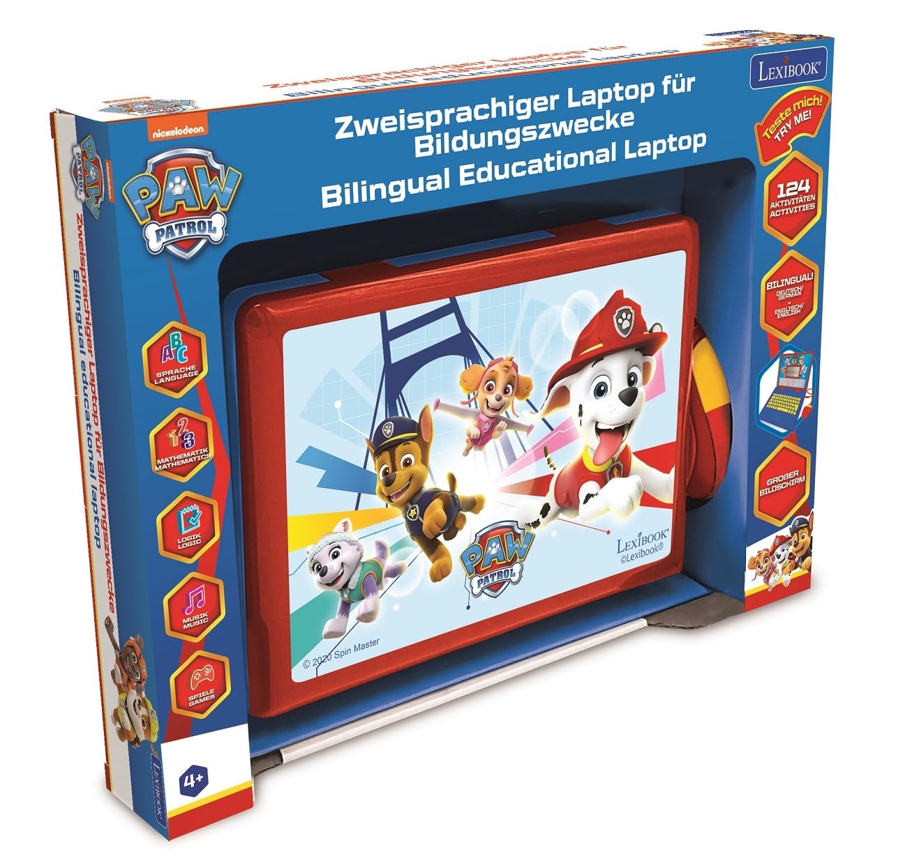 Lexibook, Paw Patrol, Educational and Bilingual Laptop German/English, Toy for Child Kid (Boys & Girls), 124 Activities - Image 3