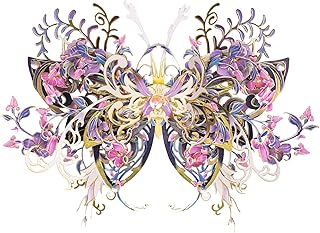 MU 3D Metal Puzzle Model Kits for Adult Flower and Butterfly B-Nige, Metal Pieces Butterfly Animal Puzzles Building,Birthday Gift Brain Teaser DIY Set