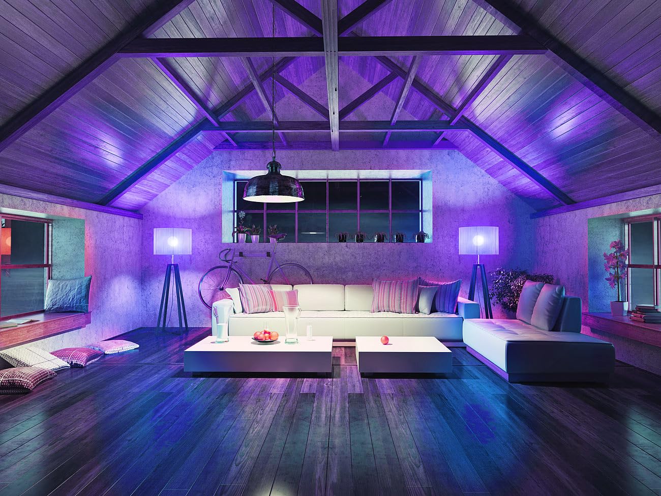 Luminea Home Control Led Einbaustrahler: 10er-Set WLAN-LED-Spots, GU10, RGB-CCT 4,5Watt, 326 lm, 45°, App (Wlan Led Lampe, Alexa GU10-LED, Wohnzimmerleuchten)