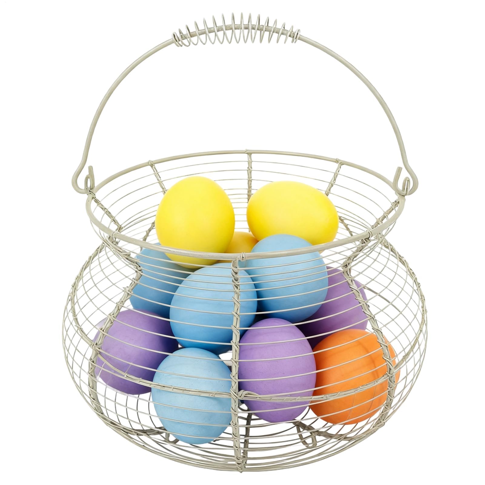 MRKU Cesta de Almacenamiento para Cocina, Estilo Vintage con Forma de Huevo: pequeño Estante Tejido con asa, Organizador de encimera.