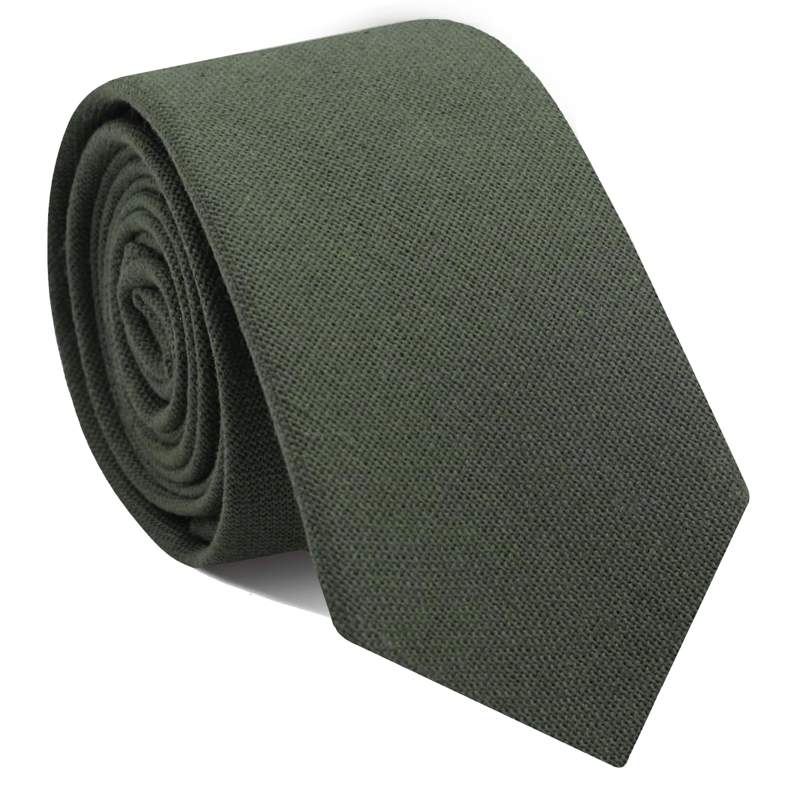 MantieqingwaySkinny Ties for Men,Cotton Linen Neck Tie for Daily Dress,Weddings, Groom, Groomsmen, Missions, Dances
