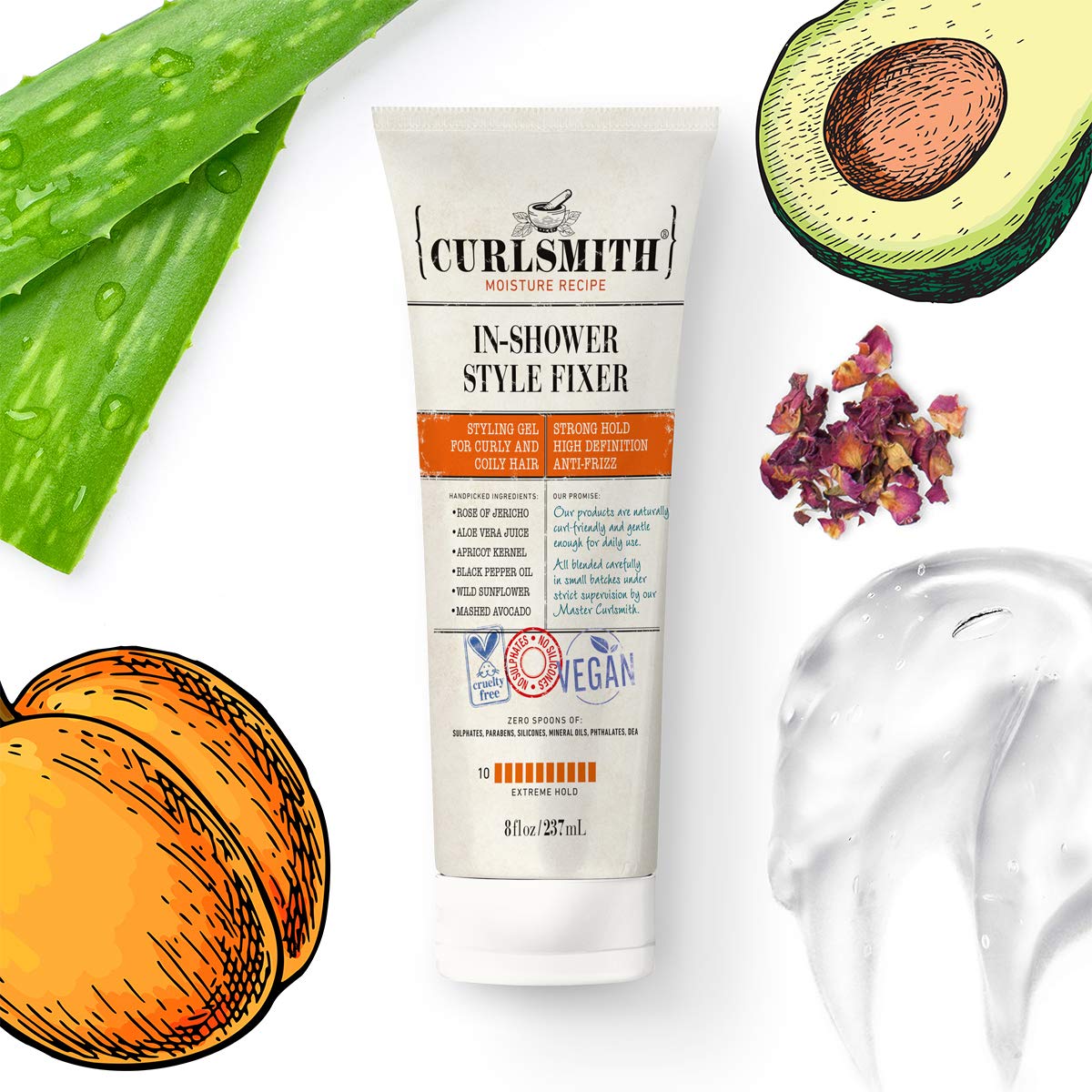 Curlsmith InShower Style Fixer Vegan Extreme Hold Styling Gel for