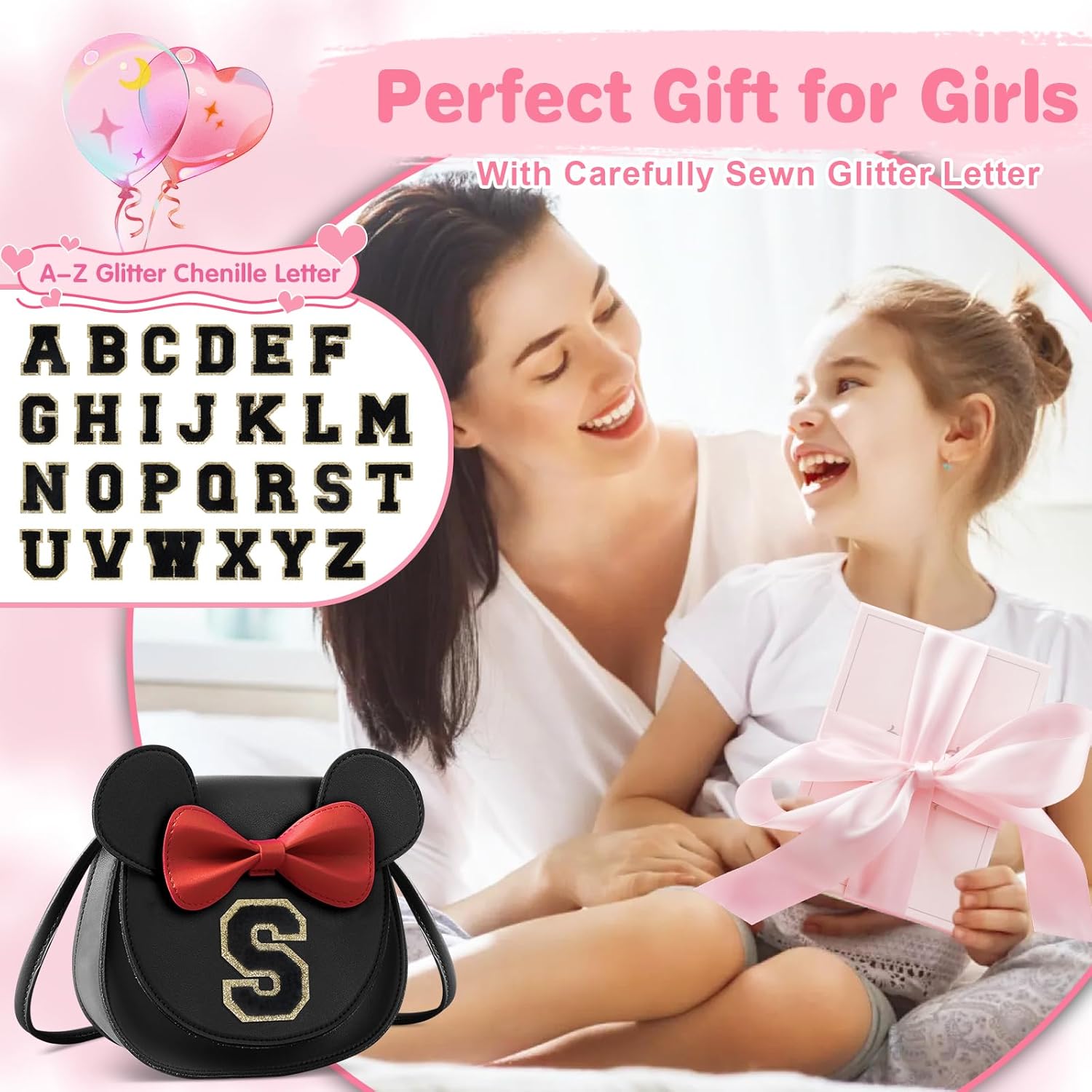 Little Girl Toddler Purse - Cute Mouse Ear Bow Crossbody Bag for 2-8 Year Olds - Birthday Gift - Image 7