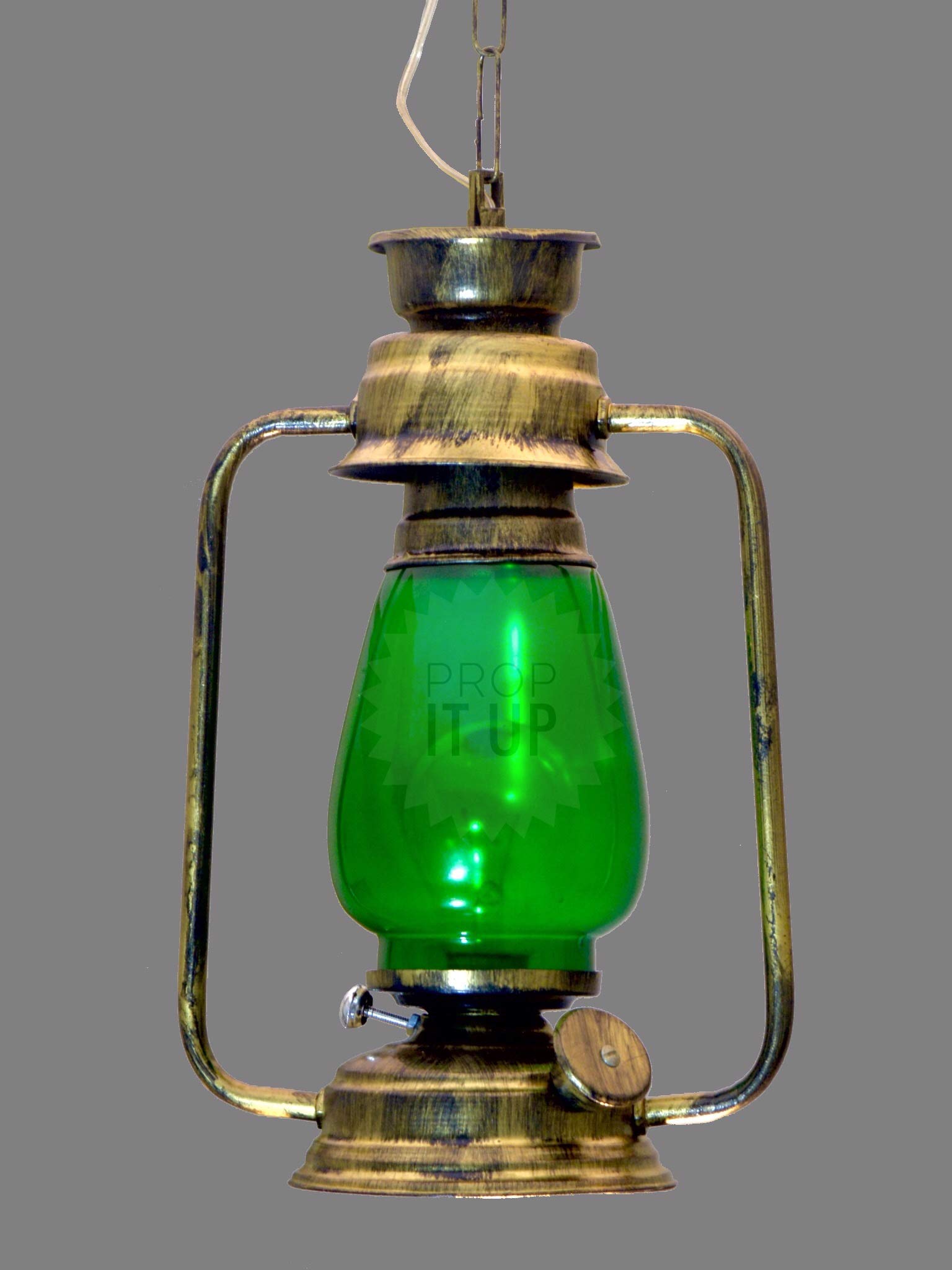 Prop It Up Retro Style Lantern (Hanging, Antique+Green) 1
