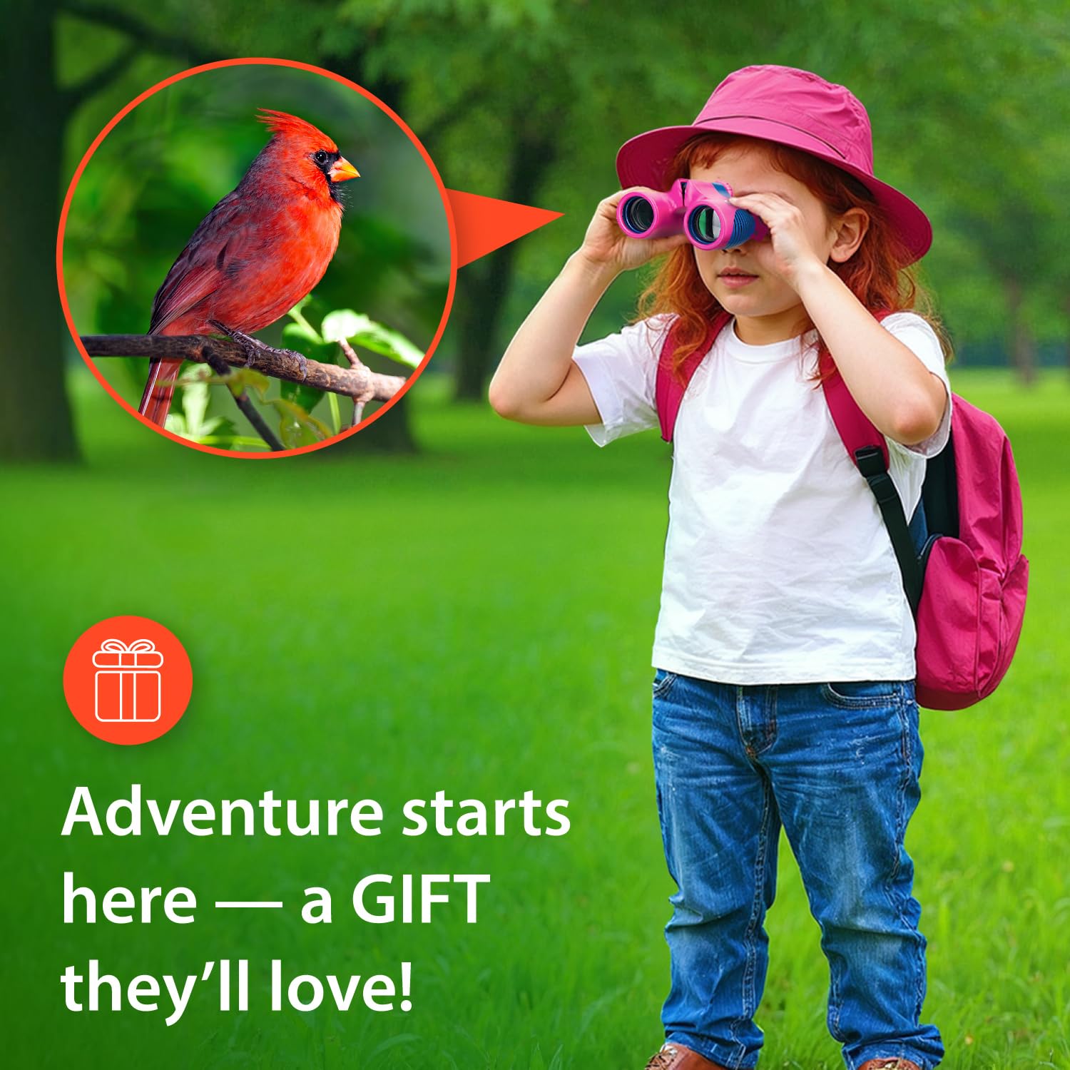 Levenhuk LabZZ B2 Flamingo Kinderfernglas ab 4 Jahren – Kompakt, robust, mit 8X Vergrößerung, Dachprisma und voll vergüteter BK-7-Optik – ideal für Abenteuer, Natur, Wandern und Reisen, Farbe Pink