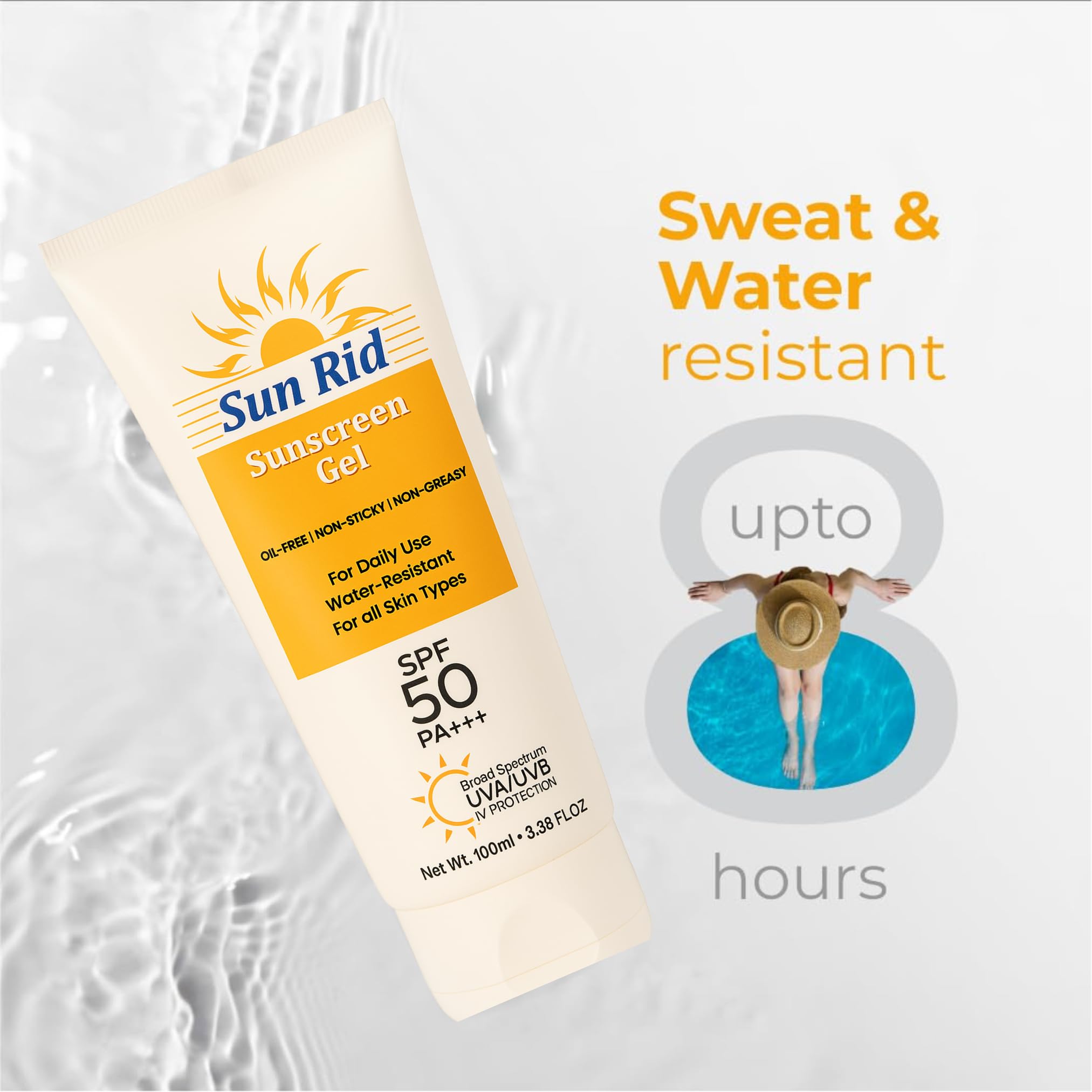 Sunscreen Gel spf 50 PA+++ | Hyaluronic Acid for Deep, Long Lasting Hydration | Broad Spectrum Protection & Blue Light Protection | Clinically Tested | Tan Protection | Photostable | For Unisex |100ml 4