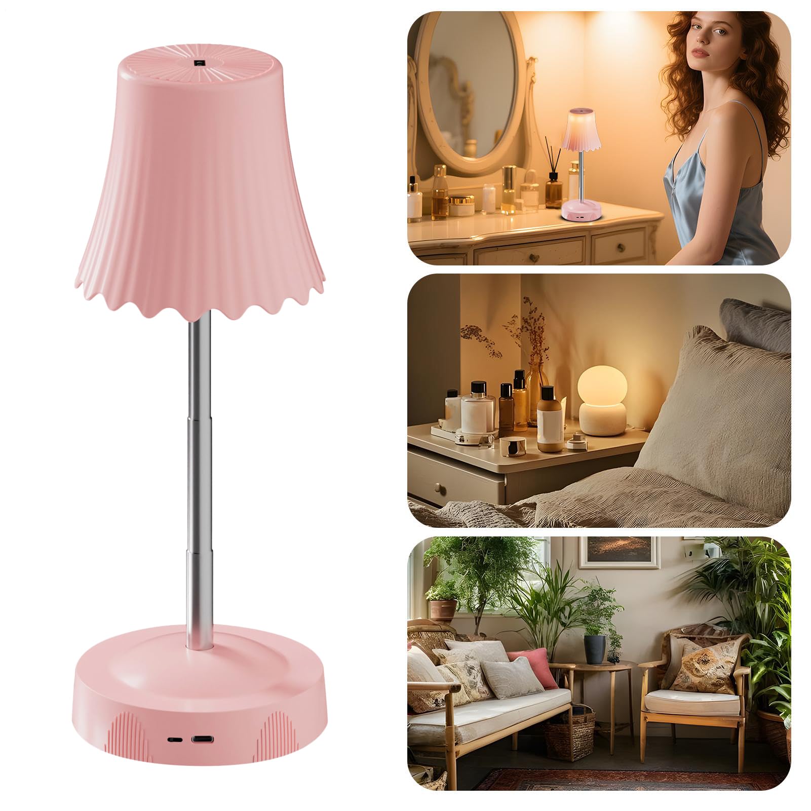 Lampade Ricaricabili Senza Fili Altezza E Luminosità Regolabili RGB Smart | Lampada Per Scrivania Senza Fili Luce RGB per camera da , bagno, sala pranzo, soggiorno, lettura, cucina, comodino