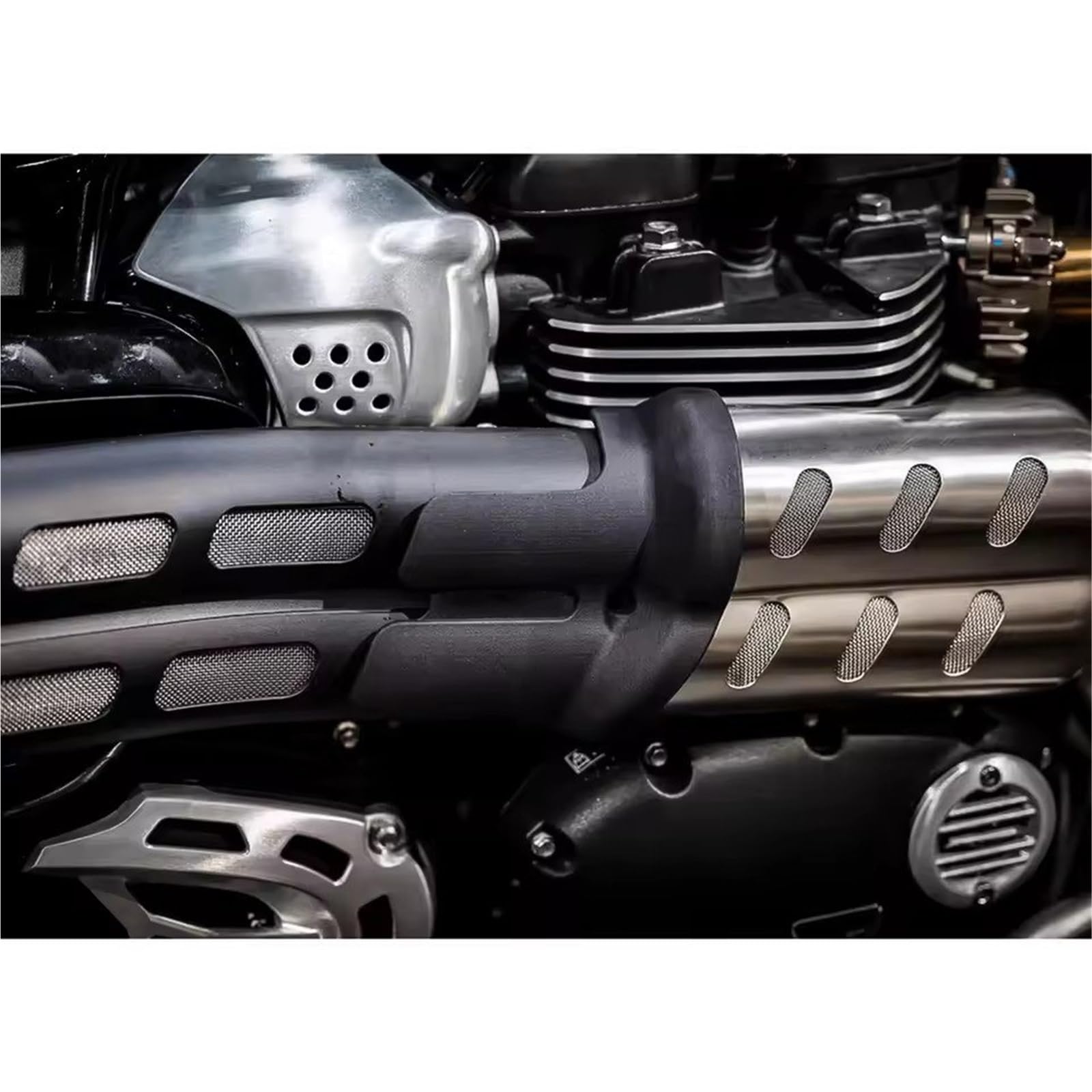 Protezione Termica Per Tubo Di Scarico Per Scrambler 1200, Colore Nero, Colore Curvo, Antiscottatura.