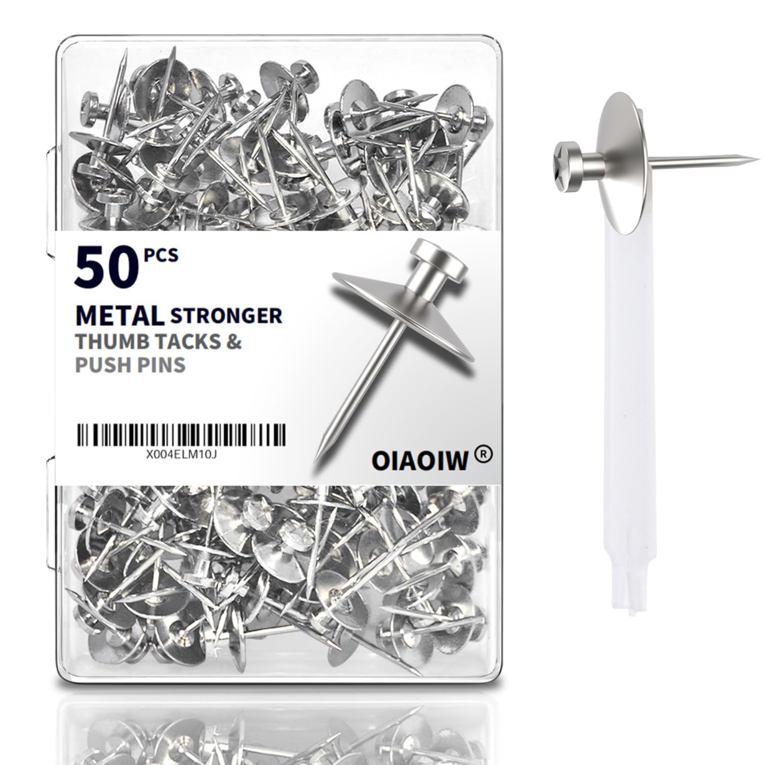 OIAOIW 50pcs Silver Thumb Tacks - picture hangers | Mubboo