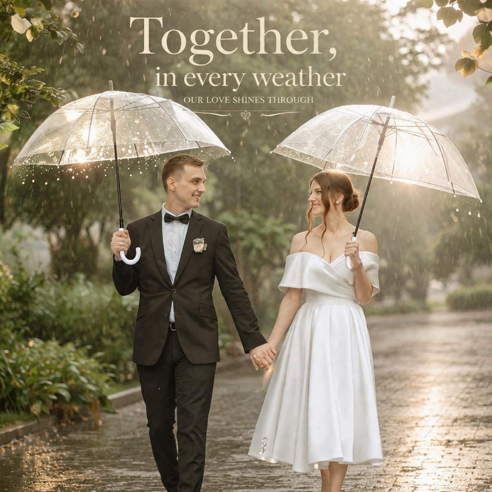 Hestya 8 Stück Transparenter Hochzeitsschirm & Durchsichtige Regenschirm | 102 cm Transparenter Regenschirm Hochzeit für Braut, Brautjungfern - Hochzeitsfotos & Leichter Foto & Dekoschirm
