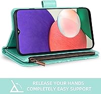 Vista 3 de Asuwish Funda de teléfono para Samsung Galaxy A32 5G 2021 de 6.5 pulgadas con protector de pantalla de vidrio templado y soporte para tarjetas