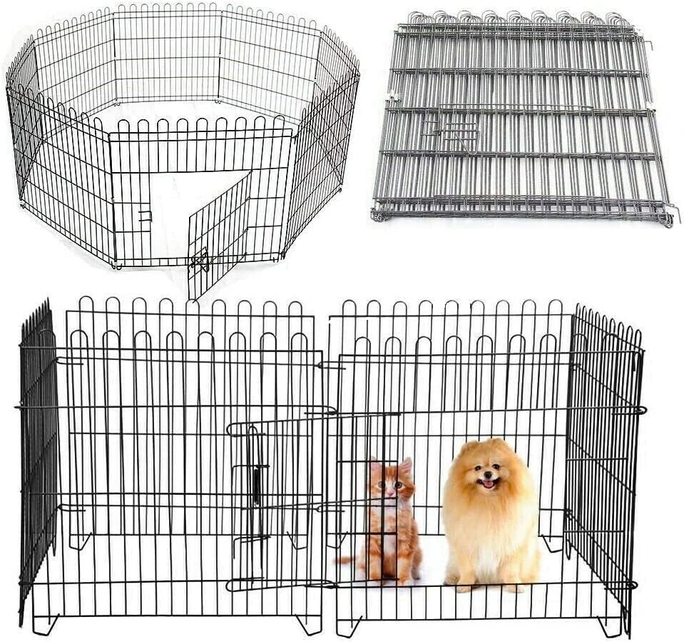 Walgreen® 8 Panel Pet Play Pen Dog Puppy Animal Cage Run Garden Playpen Fence UK Seller