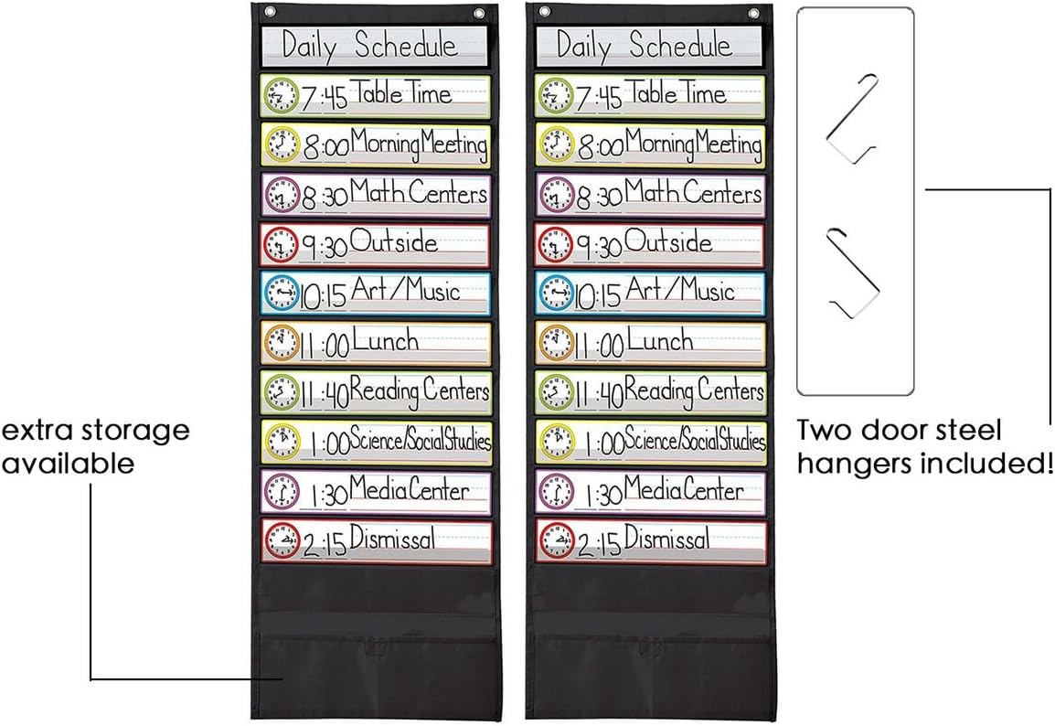 Daily Schedule Pocket Chart/ Office Chart/ School Chart/ A Multi-pocket Hanging File Organizer Great For Managing Schedule With Pockets